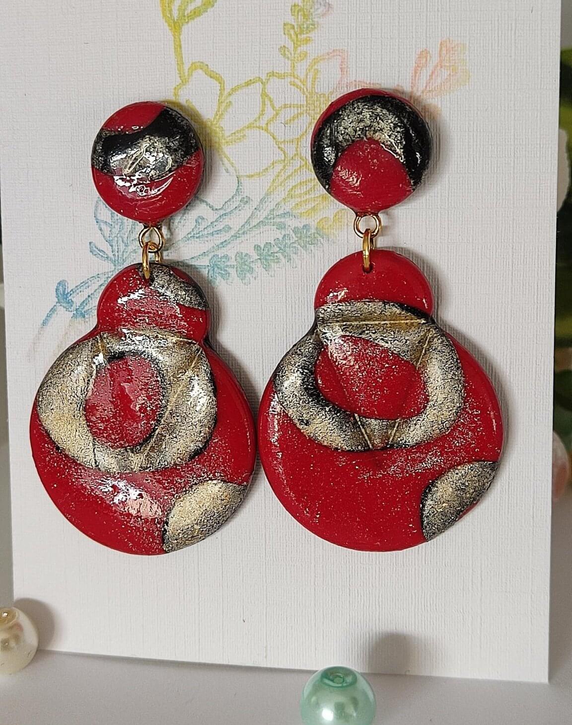 Earrings Women Winter Christmas Gala 2 Polymer Clay Earrings Handmade Jewlery