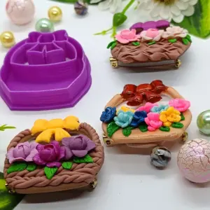 Flower basket Polymer Clay Cutter