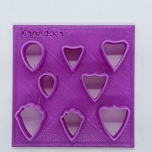 Assortment of Purple Heart Molds Clay Cutter