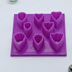 Assortment of Purple Heart Molds Clay Cutter