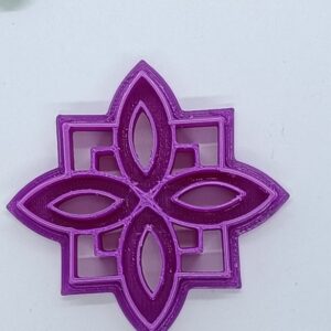 Purple Geometric Floral Design Clay Cutter