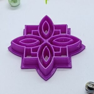 Purple Geometric Floral Design Clay Cutter