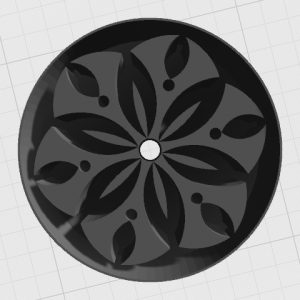 Floral Elegance in Crimson: Artistic Carving on a Disc (Small) - 3D STL File