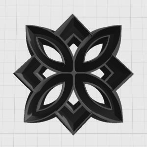 Purple Geometric Floral Design Clay Cutter